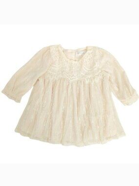 NWT Nanette Baby Ivory Lace Long Sleeve Tunic Top- Infant Girl 6 Months